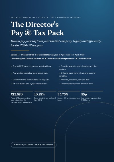 Cover of the Director's Pay & Tax Pack 2026/27