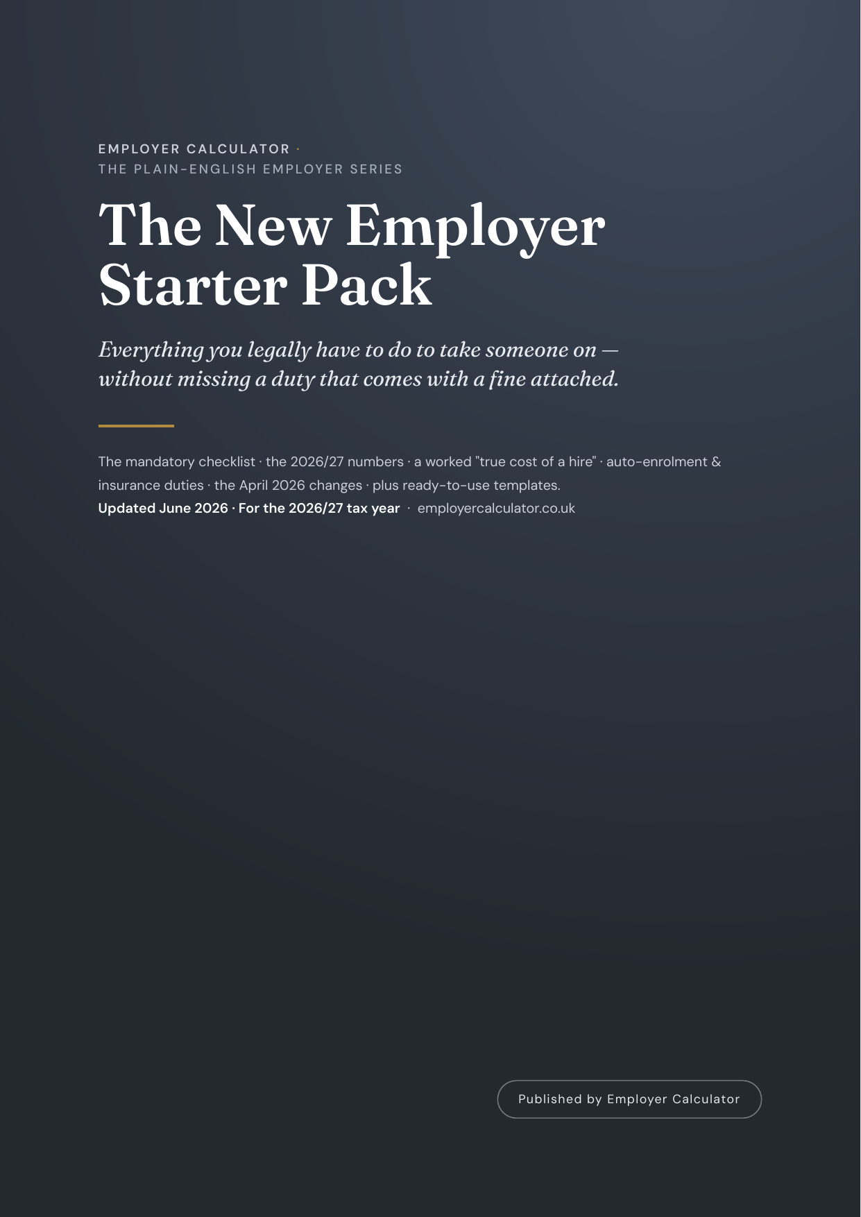 New Employer Starter Pack — cover