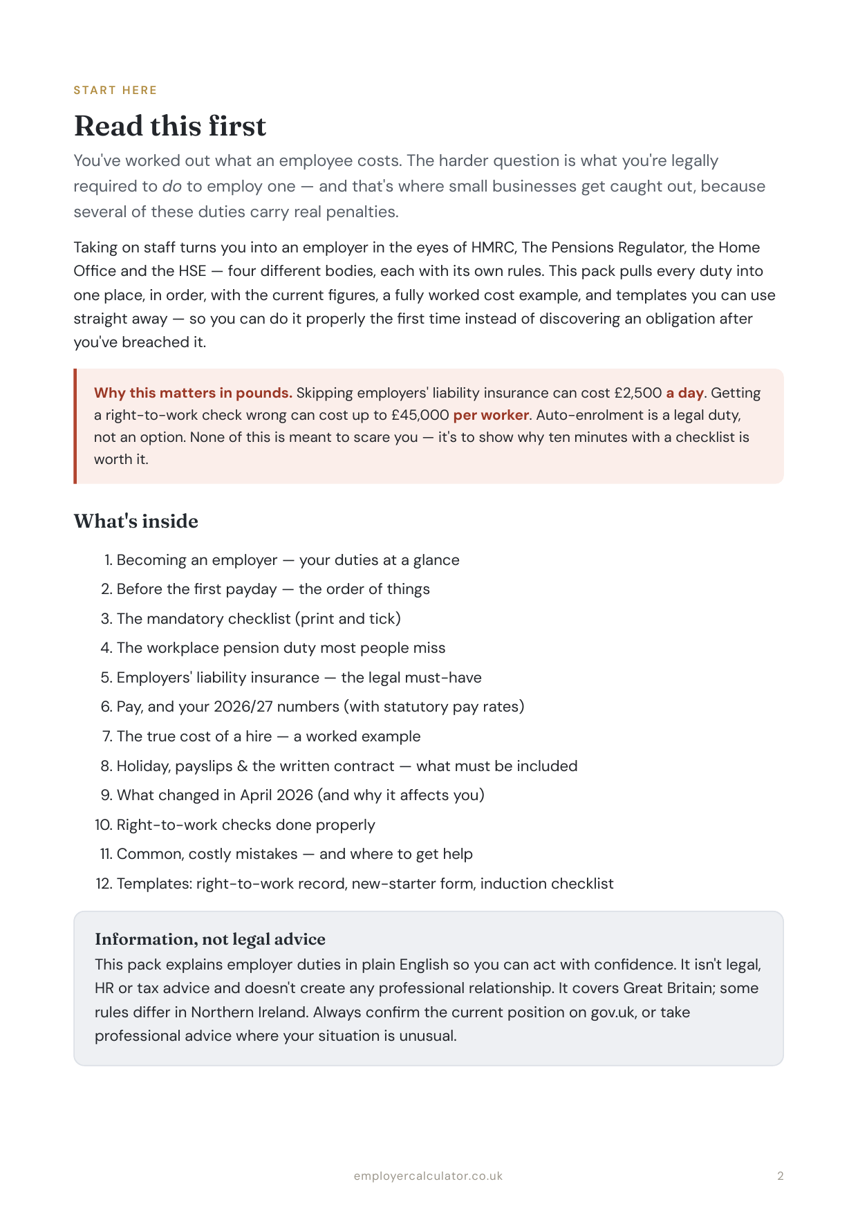 New Employer Starter Pack — page 2 preview